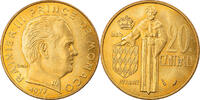 Monaco 20 Centimes Coin, Rainier III, Aluminum-Bronze, KM:143 -
