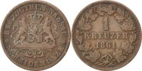 German States Kreuzer Coin, NASSAU, Adolph, Wiesbaden -