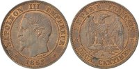 France 2 Centimes Coin, Napoleon III, Napoléon III, Paris -