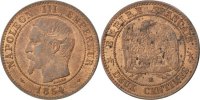 France 2 Centimes Coin, Napoleon III, Napoléon III, Strasbourg -