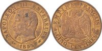 France 5 Centimes Coin, Napoleon III, Napoléon III, Paris -