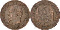 France 5 Centimes Coin, Napoleon III, Napoléon III, Strasbourg -
