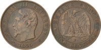 France 5 Centimes Coin, Napoleon III, Napoléon III, Lille -
