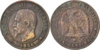 France 10 Centimes Coin, Napoleon III, Napoléon III, Marseille -