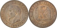 France 2 Centimes Coin, Napoleon III, Napoléon III, Strasbourg -