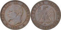 France 5 Centimes Coin, Napoleon III, Napoléon III, Paris -