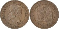 France 10 Centimes Coin, Napoleon III, Napoléon III, Paris -