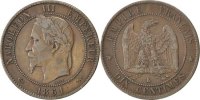 France 10 Centimes Coin, Napoleon III, Napoléon III, Bordeaux -