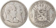 Belgium Franc Coin, Leopold II, Silver, KM:38 -