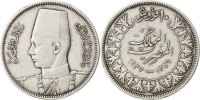 Egypt 10 Piastres Coin, Farouk, Silver, KM:367 -