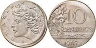 Brazil 10 Centavos Coin, cupped off center strike error -