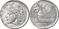 Brazil 10 Centavos Coin, error off center strike, Stainless -