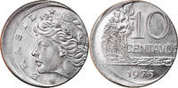 Brazil 10 Centavos Coin, error off center strike, Stainless -