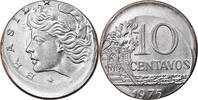 Brazil 10 Centavos Coin, error off center strike, Stainless -