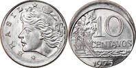 Brazil 10 Centavos Coin, error off center strike, Stainless -