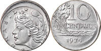 Brazil 10 Centavos Coin, error off center strike, Stainless -