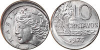 Brazil 10 Centavos Coin, error off center strike, Stainless -