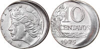 Brazil 10 Centavos Coin, error off center strike, Stainless -