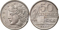 Brazil 50 Centavos Coin, error clipped planchet, Stainless -
