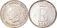 Belgium 250 Francs, 250 Frank Coin, Brussels, Silver -
