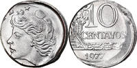 Brazil 10 Centavos Coin, planchet error, Stainless Steel -