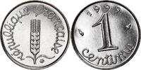 France Centime Coin, Épi, Paris, Stainless Steel, KM:928 -