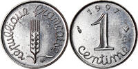 France Centime Coin, Épi, Paris, Stainless Steel, KM:928 -