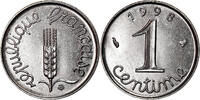 France Centime Coin, Épi, Paris, Stainless Steel, KM:928 -