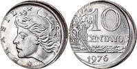 Brazil 10 Centavos Coin, error off center strike, Stainless -