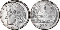 Brazil 10 Centavos Coin, error off center strike, Stainless -