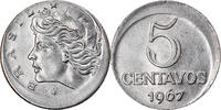 Brazil 5 Centavos Coin, error off center strike, Stainless -