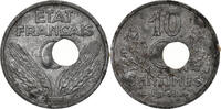 France 10 Centimes Coin, État français, Paris, Trou Décentré -
