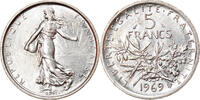 France 5 Francs 1969 Paris Coin, Semeuse, Paris, Silver, KM:926 MS(63)