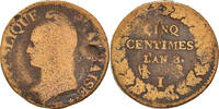 France 5 Centimes Coin, Dupré, Limoges, Bronze, KM:640.7 -