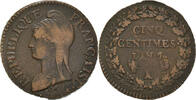 France 5 Centimes Coin, Dupré, Paris (A/R), Bronze -