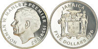 Jamaica 5 Dollars Coin, Elizabeth II, Franklin Mint, USA, Proof -
