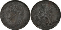 Great Britain Farthing Coin, George IV, Copper, KM:677 -