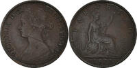 Great Britain Farthing Coin, Victoria, Bronze, KM:747.2 -