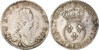 France Ecu Coin, Louis XV, Écu Vertugadin, Aix, Silver -