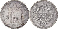 France 5 Francs Coin, Union et Force, Perpignan, Silver -