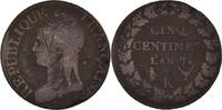 France 5 Centimes Coin, Dupré, Bordeaux, Bronze, KM:640.8 -