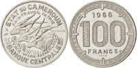 Cameroon 100 Francs Coin, Paris, Nickel, KM:E11 -