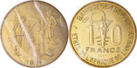 West African States 10 Francs Coin, Paris, ESSAI, Brass -