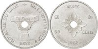 Lao 50 Cents Coin, Sisavang Vong, Aluminium, KM:E3 -