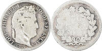 France 50 Centimes Coin, Louis-Philippe, Paris, Silver -