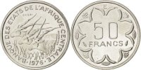 Central African States 50 Francs Coin, Paris, Nickel, KM:E8 -