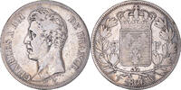France 5 Francs Coin, Charles X, Lille, VF(30-35), Silver, KM:720.13 -