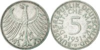GERMANY - FEDERAL REPUBLIC 5 Mark Coin, Karlsruhe, Silver -