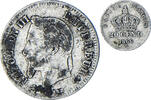 France 20 Centimes Coin, Napoleon III, Paris, Silver -