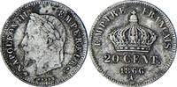 France 20 Centimes Coin, Napoleon III, Paris, Silver -